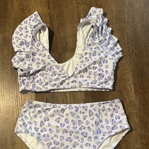 Purple Leopard Kids Swim Set